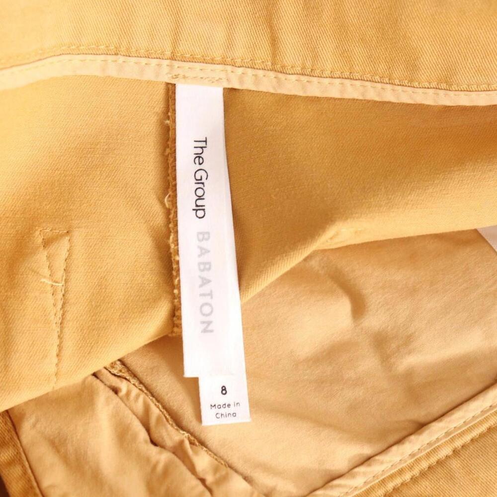 The Group Babaton Womens Size 8 Yellow Wide Leg High Rise Cropped Trouser Pants - Picture 2 of 7